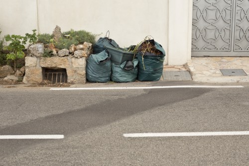 Waste collection trucks servicing South London businesses