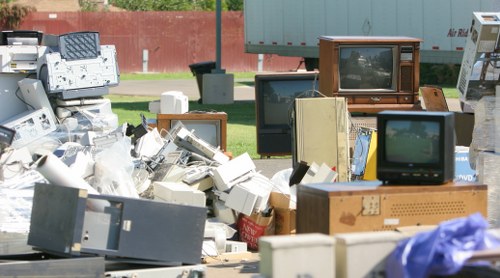 Regulatory officers inspecting business waste management practices in South London